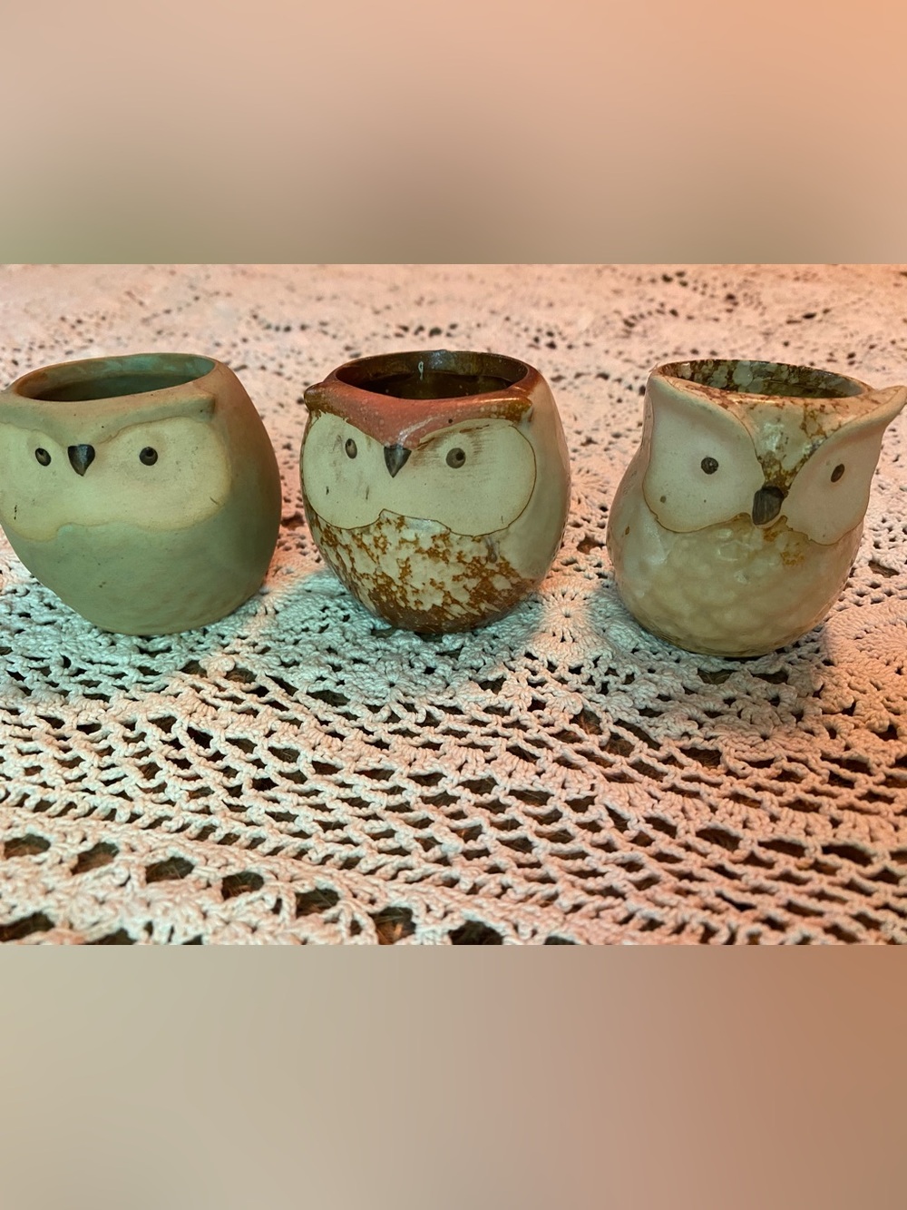 3 Little Owl Planters